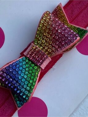 Baby Headband Swarovski Elements Bow Pink New Bari Lynn Soft! NWT Colorful $17